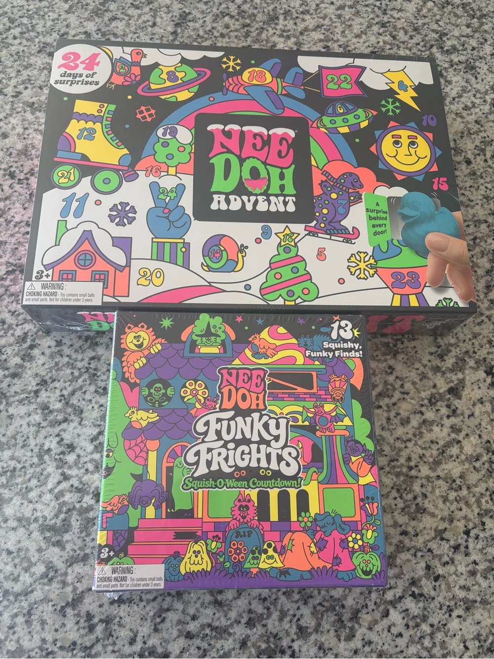 Needoh Multicolor Advent & Funky Frights Squishy Toy Sets